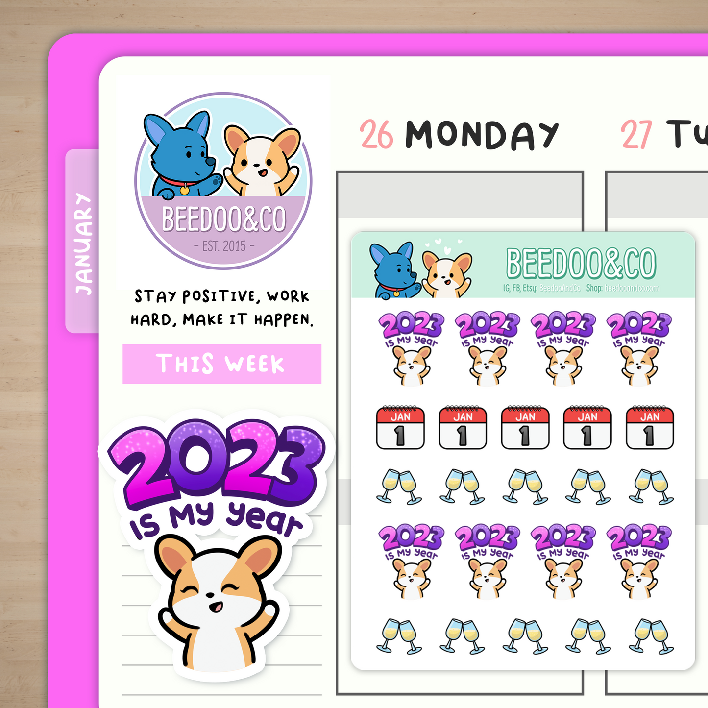 Miso The Corgi New Years Sticker Sheet - 2023!