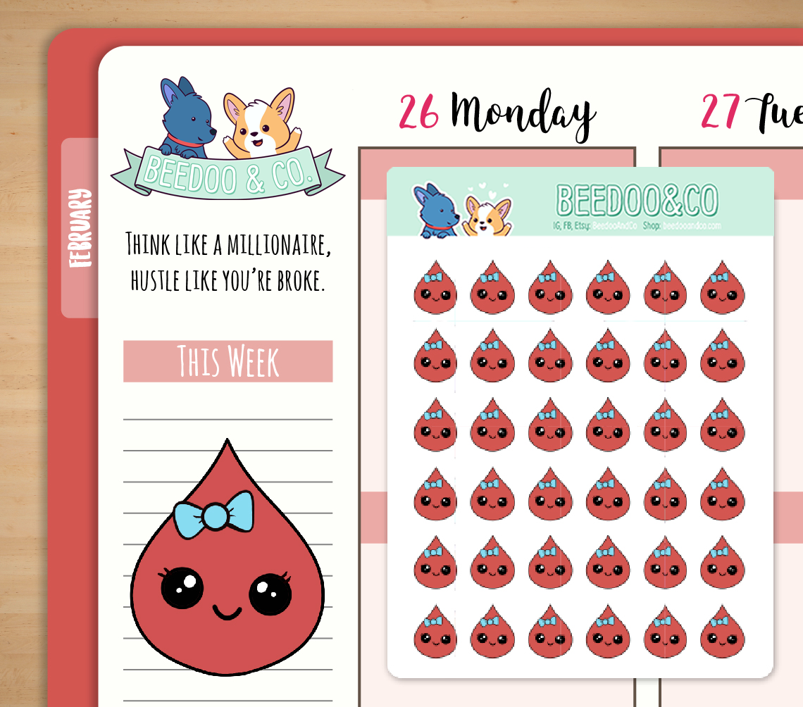 Period Tracker Planner Stickers