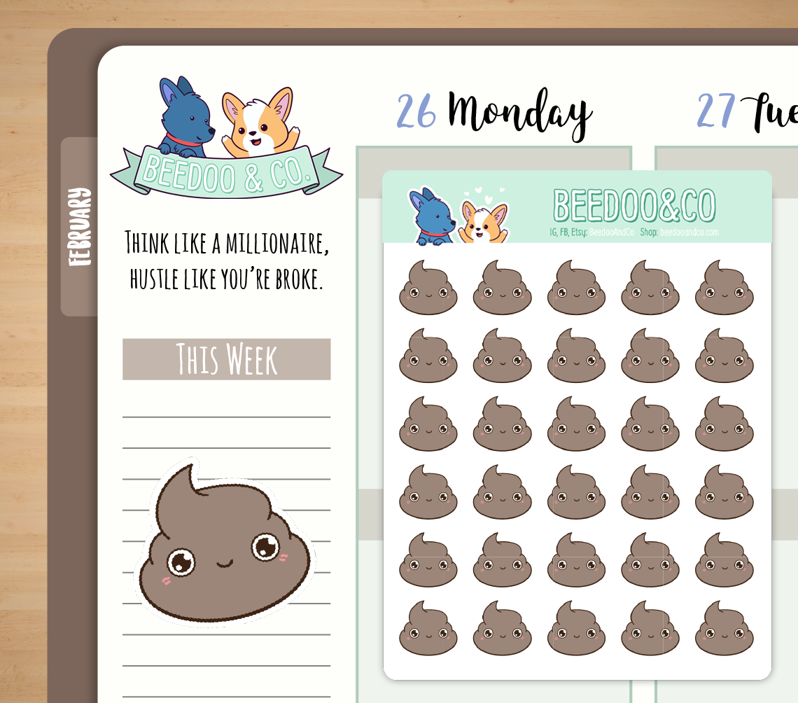 Cute Poop Planner Stickers