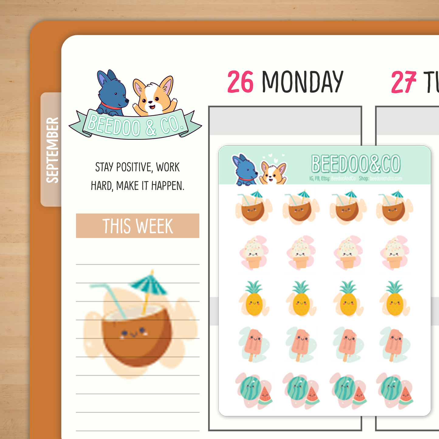 Summer Fruit Planner Stickers