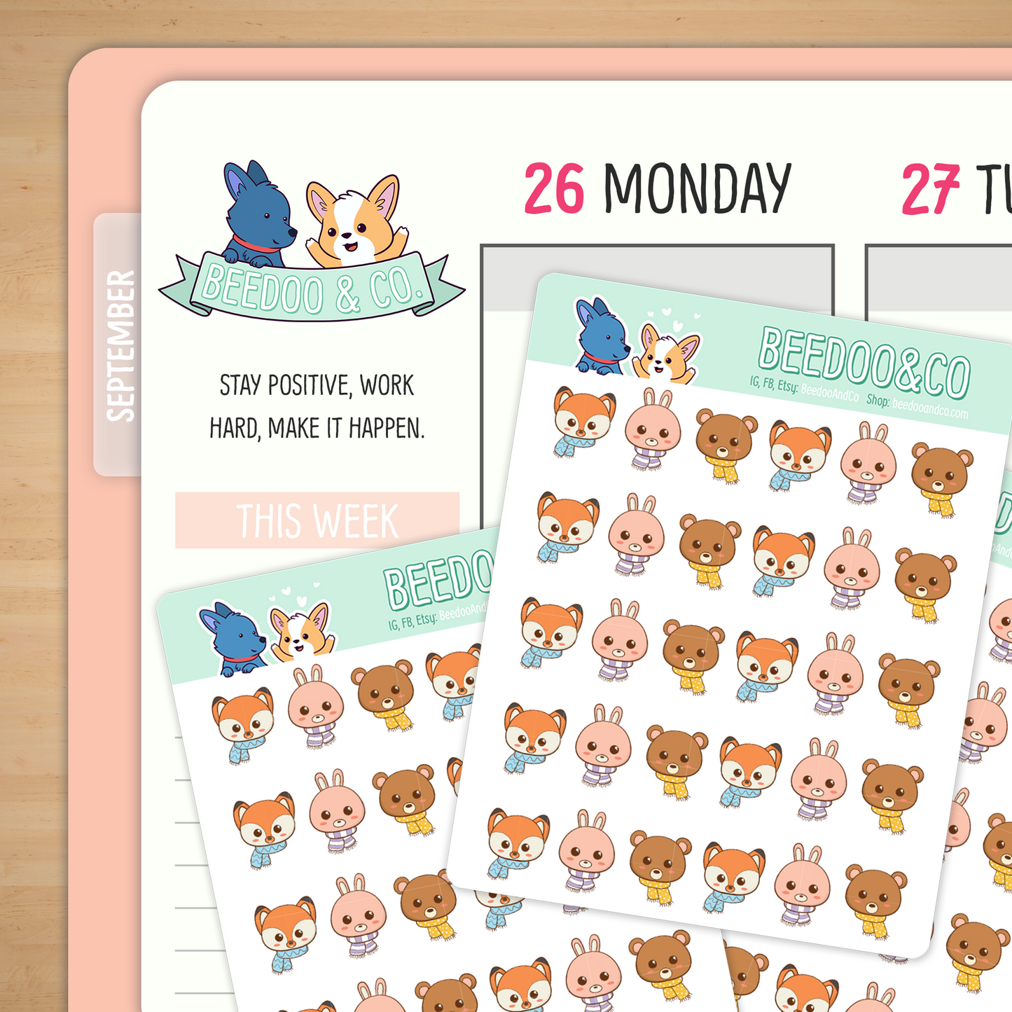 Cute Winter Animals Planner Stickers