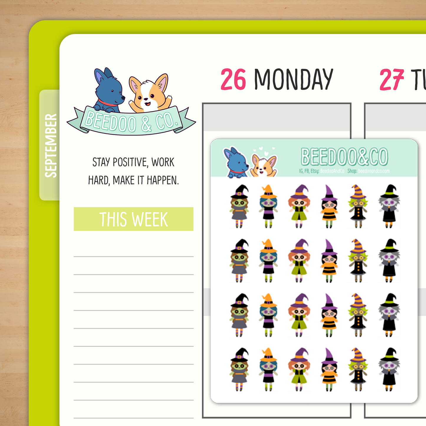 Halloween Witches Planner Stickers