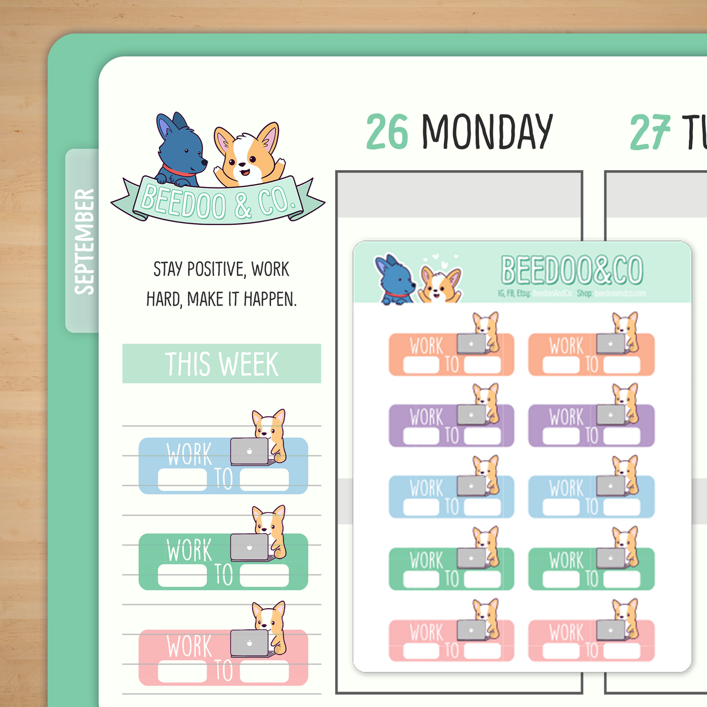 Work Schedule Planner Stickers