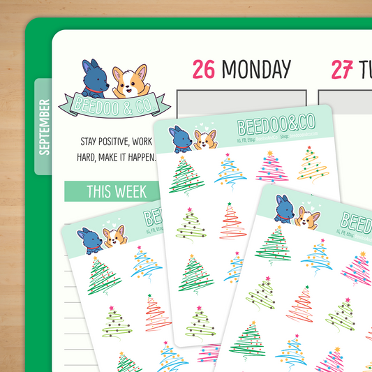 Simple Christmas Tree Planner Stickers