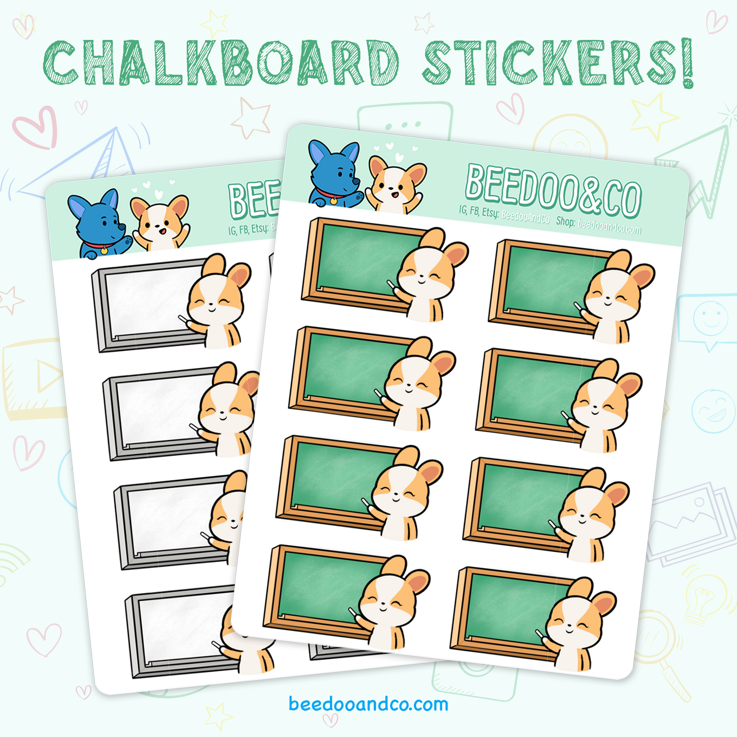 Chalkboard / Whiteboard Planner Stickers