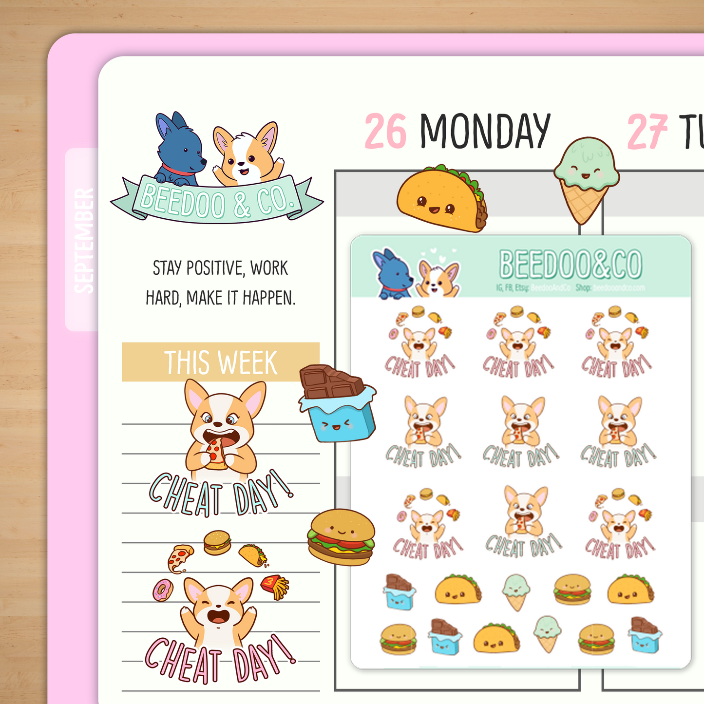 Hand Drawn Cheat Day 2.0 Planner Stickers