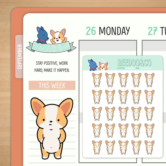 Thicc Corgi Planner Stickers