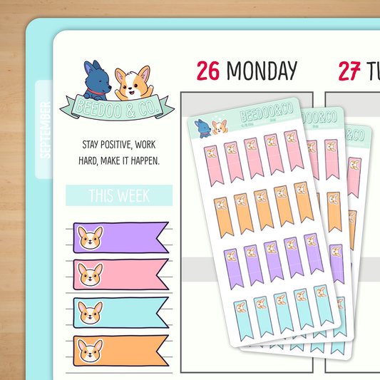 Horizontal Page Flag Planner Stickers