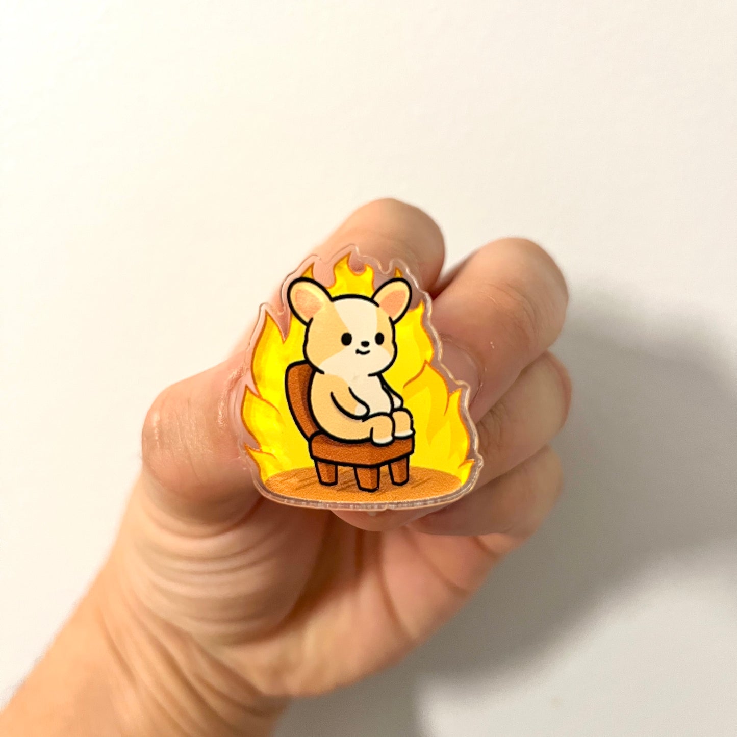 Miso This Is Fine Acrylic Pin
