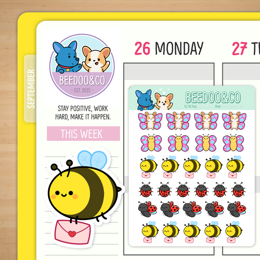 Miso The Corgi And Insect Planner Stickers