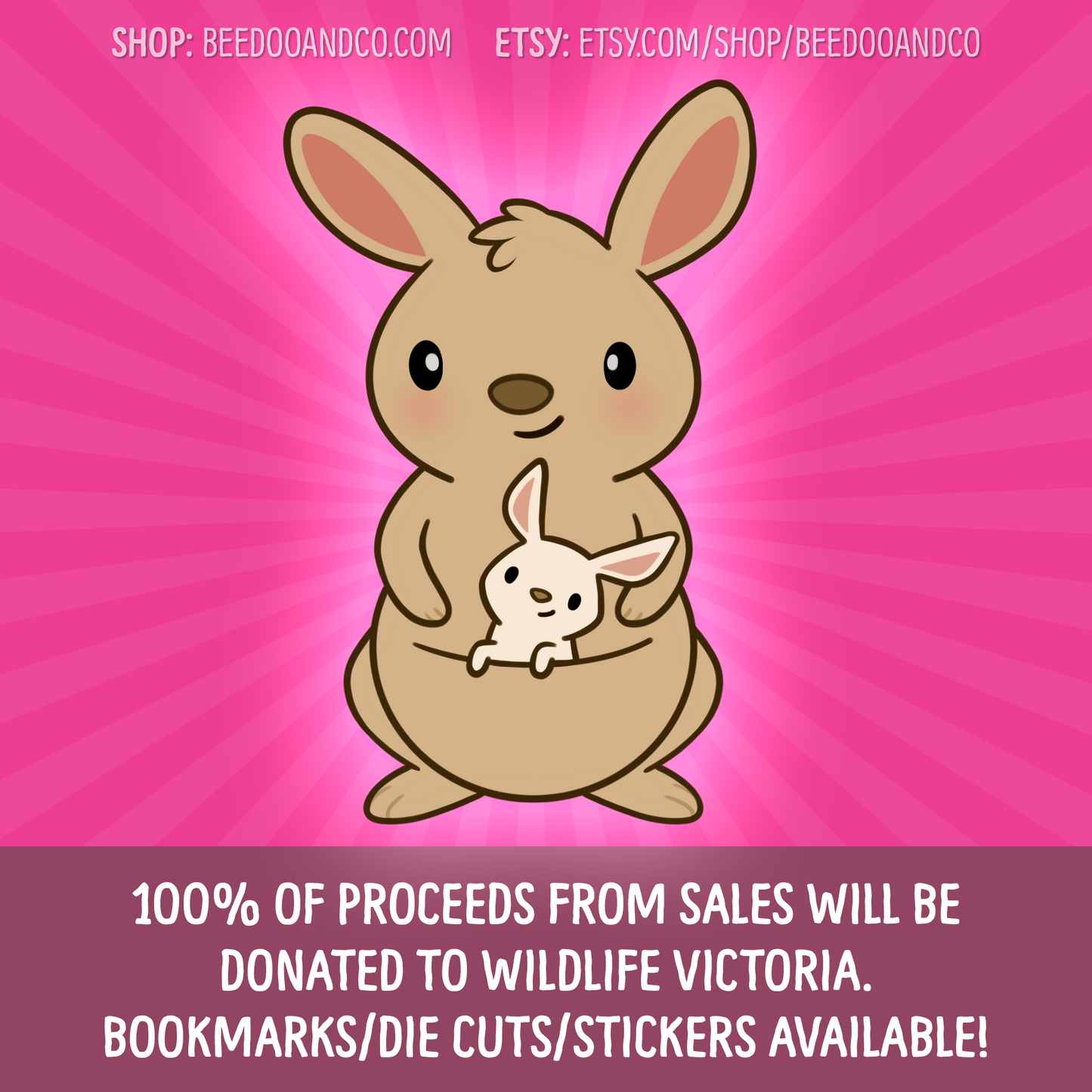 Charity Kangaroo Magnetic Bookmark/Planner Stickers/Die Cut