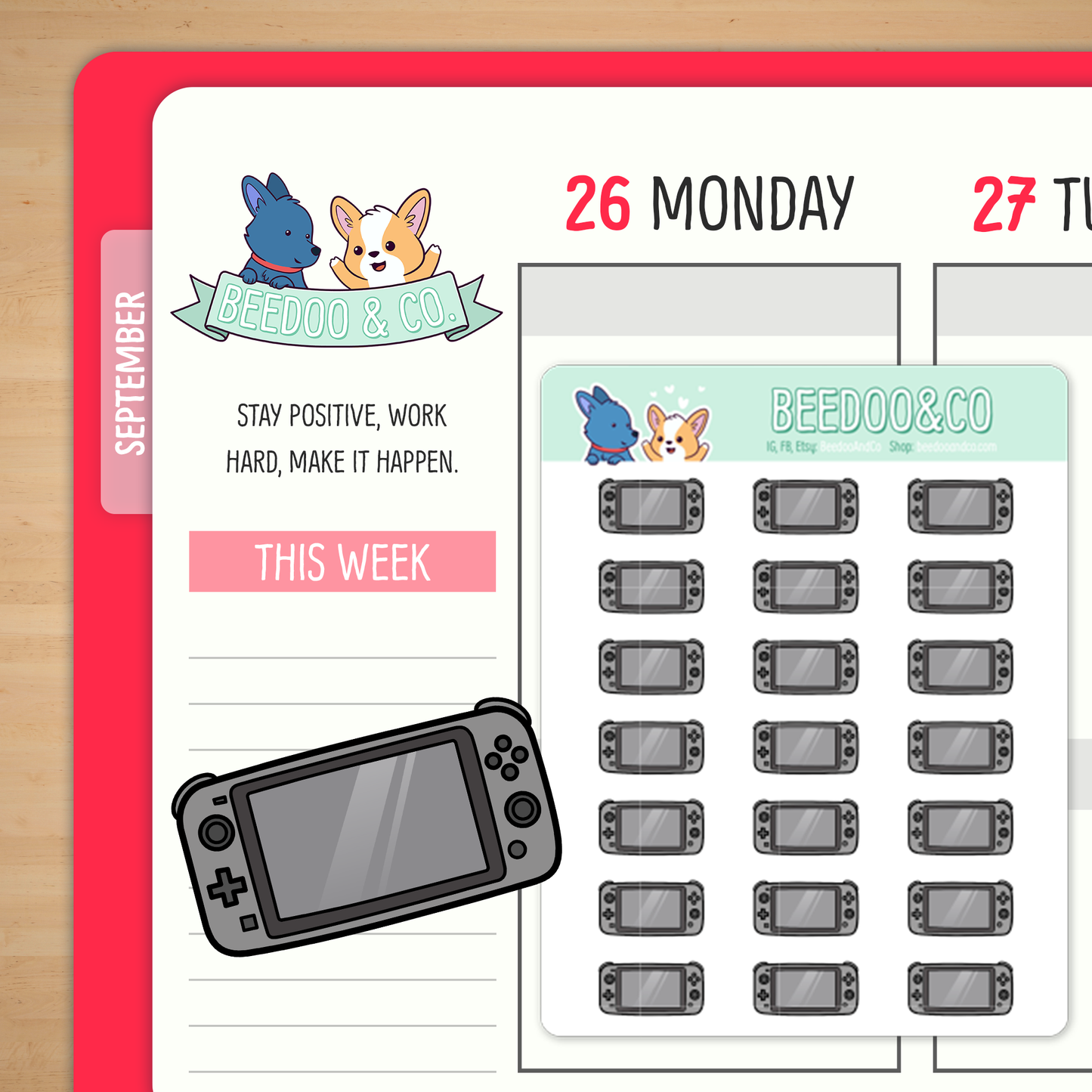 N Switch Console Planner Stickers