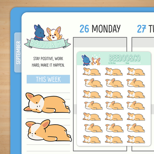 Sad Corgi Planner Stickers
