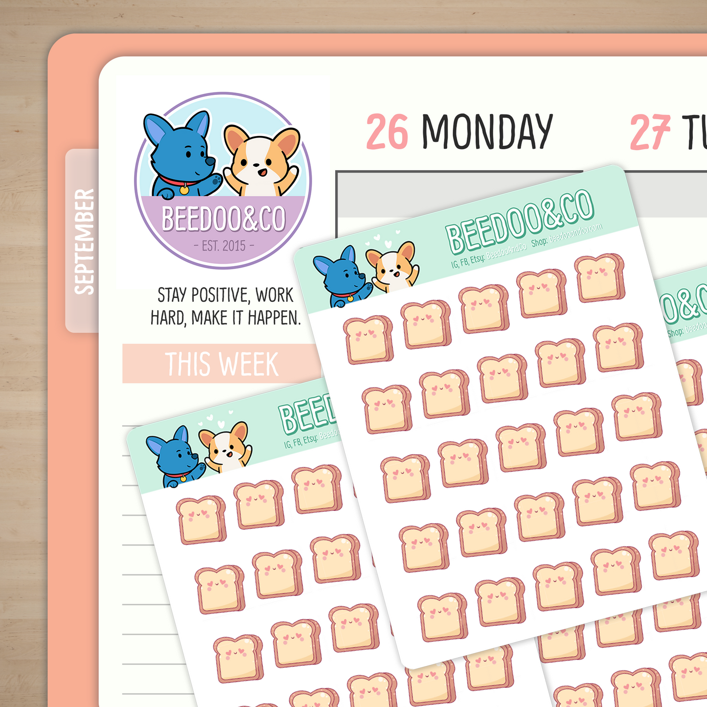 Smiley Bread Planner Stickers