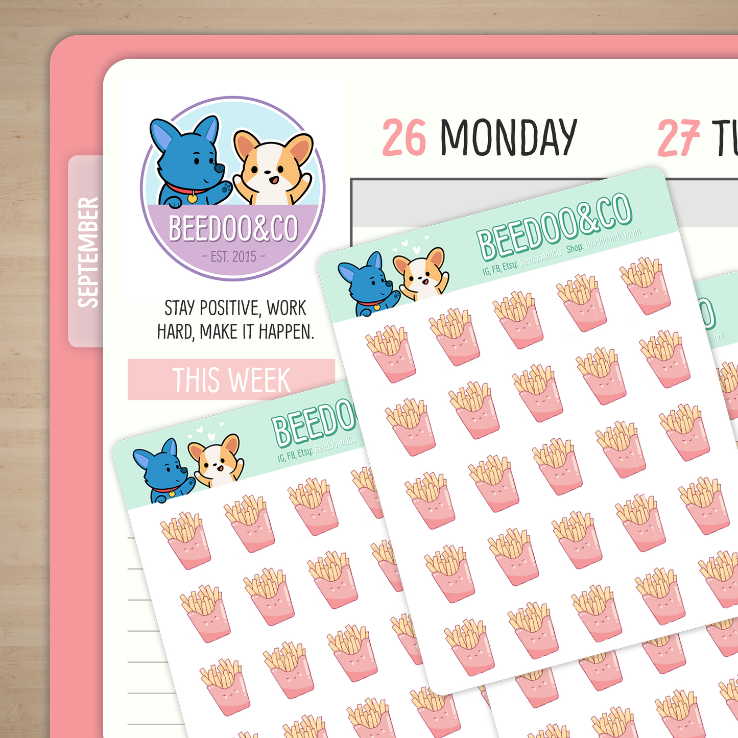 Smiley French Fries Planner Stickers