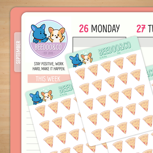 Smiley Pizza Planner Stickers