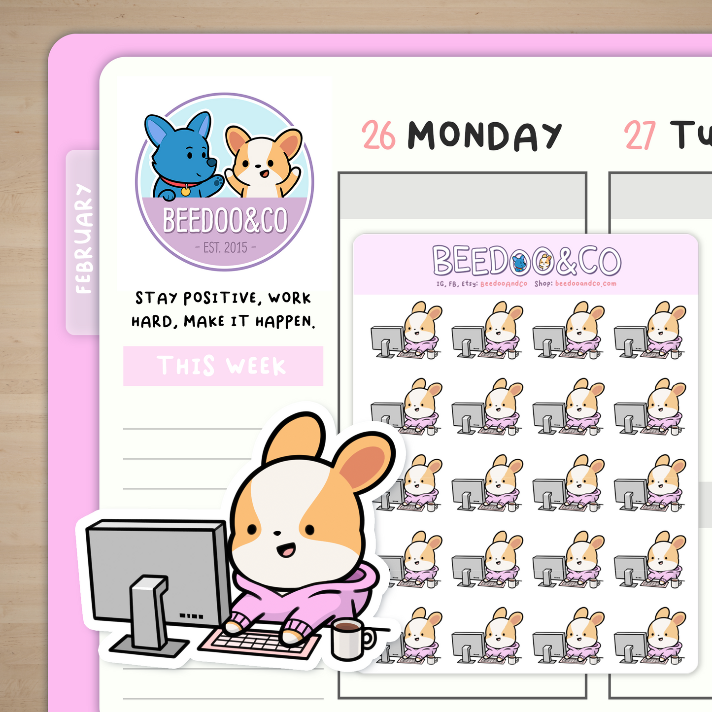 Comfy Work From Home Planner Stickers