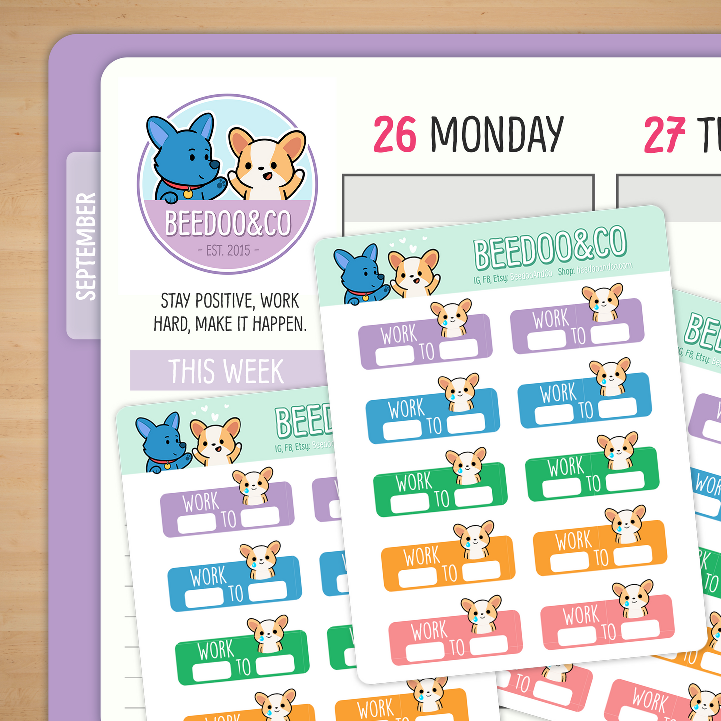 Miso Crying Work Schedule Planner Stickers