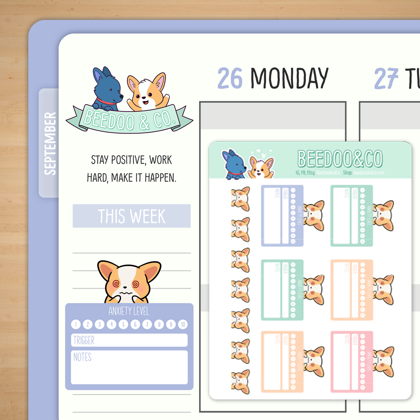 Anxiety Tracker Planner Stickers