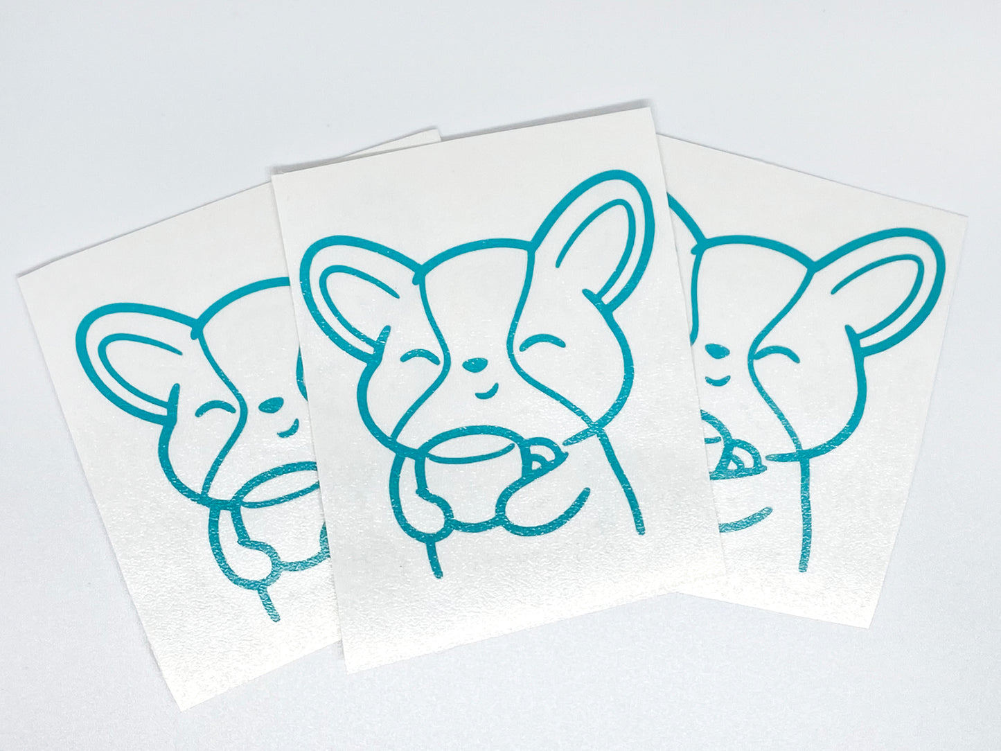 Miso Corgi Vinyl Stickers - blue