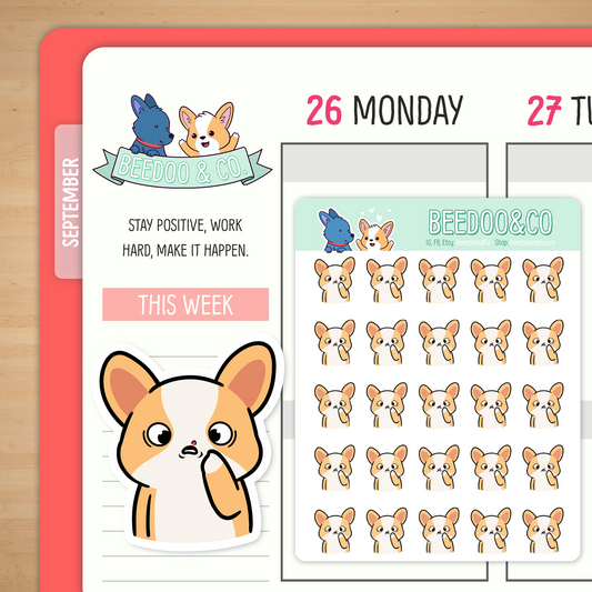 Cold Sore Miso Corgi Planner Stickers