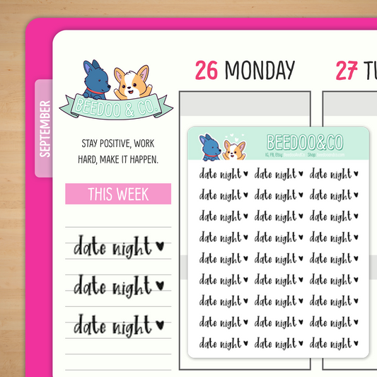Date Night Script Planner Stickers