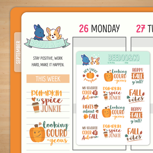 Fall Vibes Planner Stickers