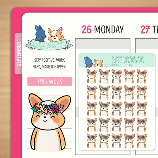 Flower Crown Planner Stickers