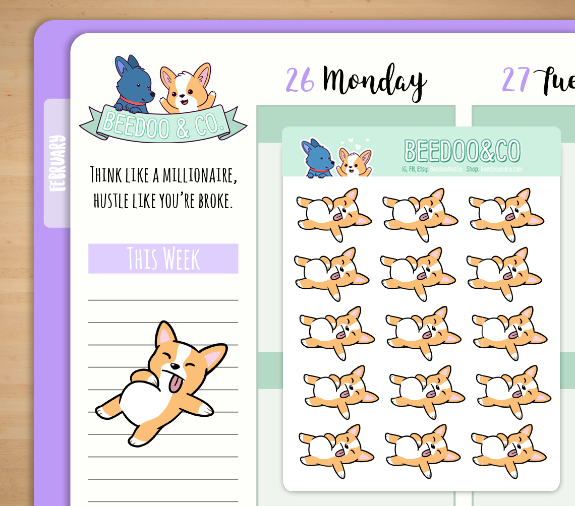 Hand Drawn Full Belly Planner Stickers