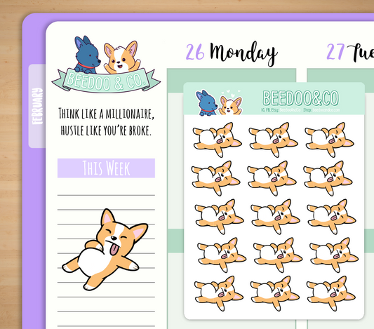 Hand Drawn Full Belly Planner Stickers