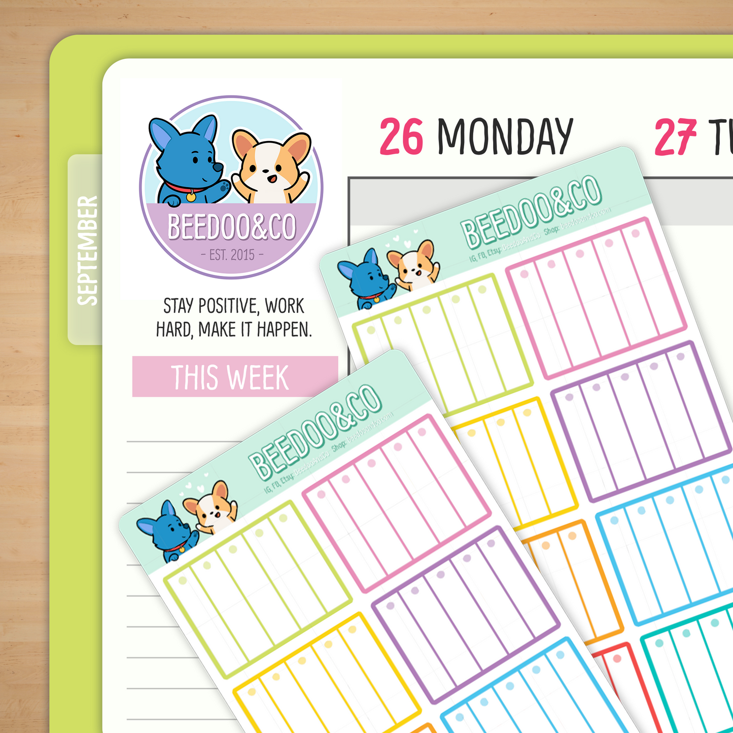 Colourful Functional Full Box Planner Stickers