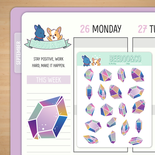 Geometric Gems Planner Stickers