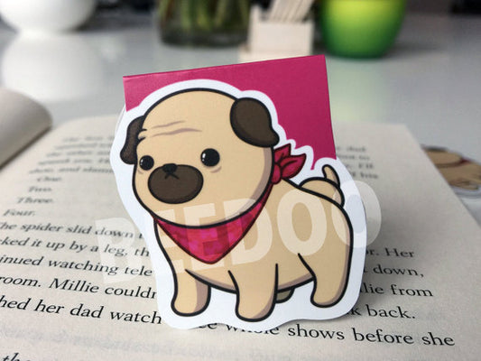 Cute Pug Magnetic Bookmark