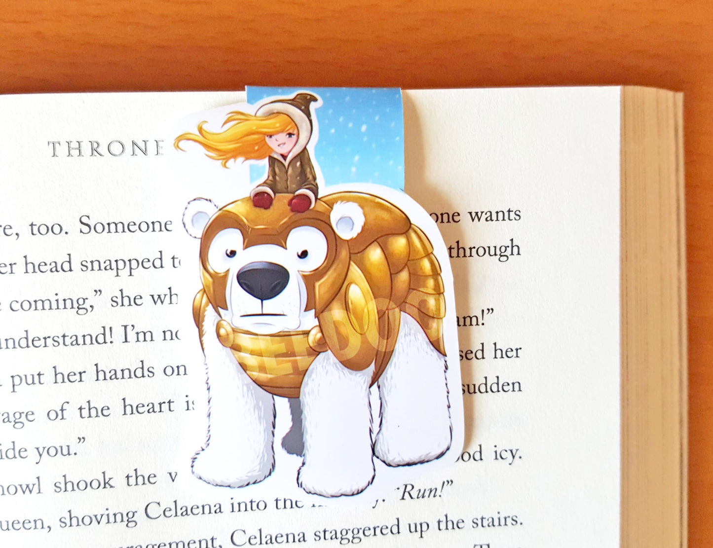 Polar Bear And Girl Magnetic Bookmark