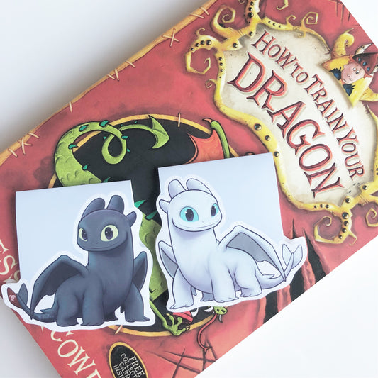 Black And White Dragon Magnetic Bookmark