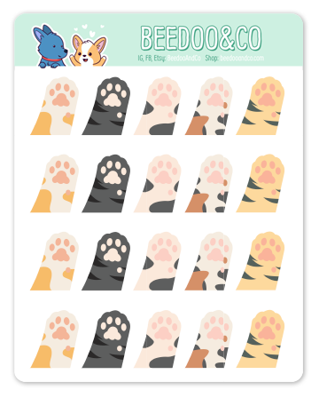 Kitty Toe Beans Planner Stickers