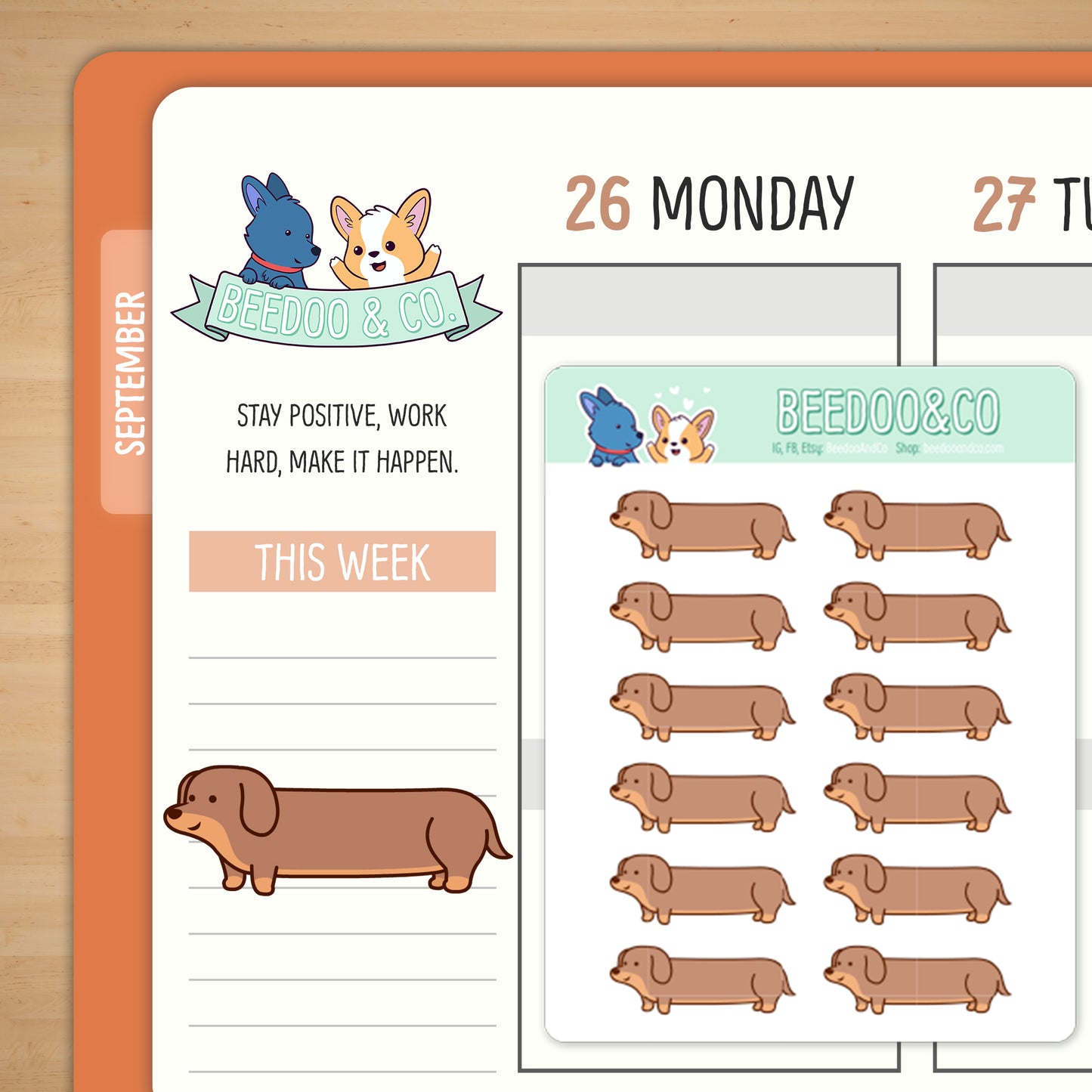 Long Dog Planner Stickers