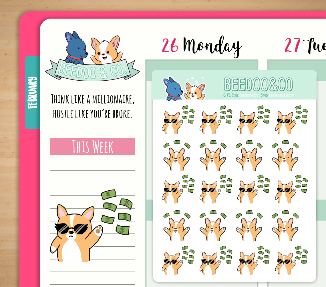 Hand Drawn Payday Planner Stickers