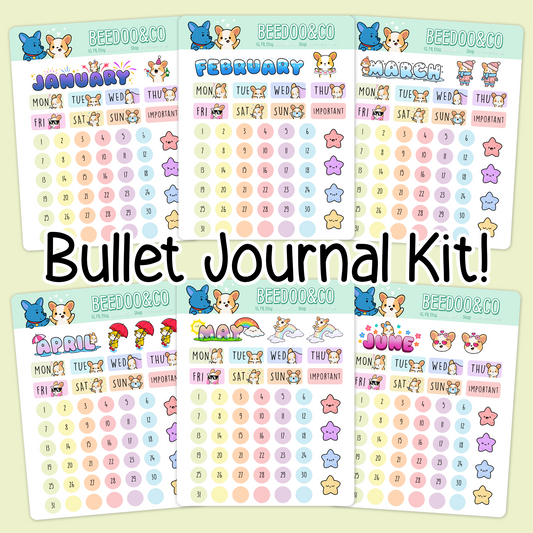 2023 Coordinating Add-ons - Bullet Journal - Set 1 (Jan-June)