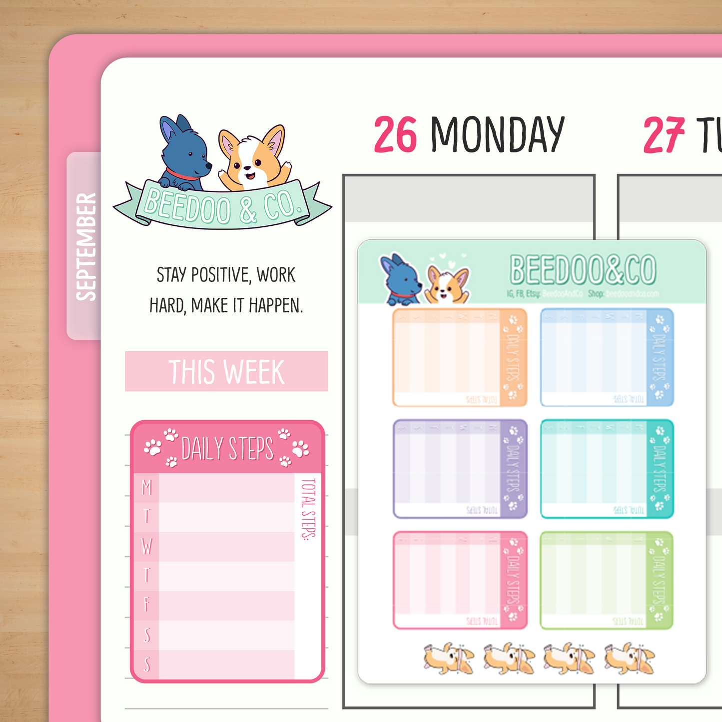 Weekly Step Tracker Planner Stickers