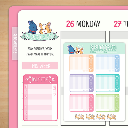 Weekly Step Tracker Planner Stickers