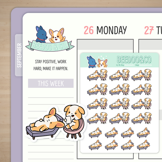 Therapy Miso Corgi Planner Stickers