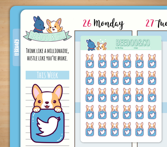 Tweets Icon Planner Stickers