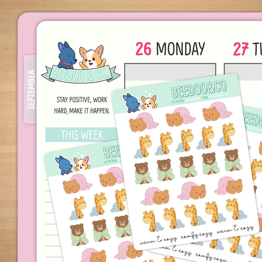 Warm And Cozy Animals Planner Stickers