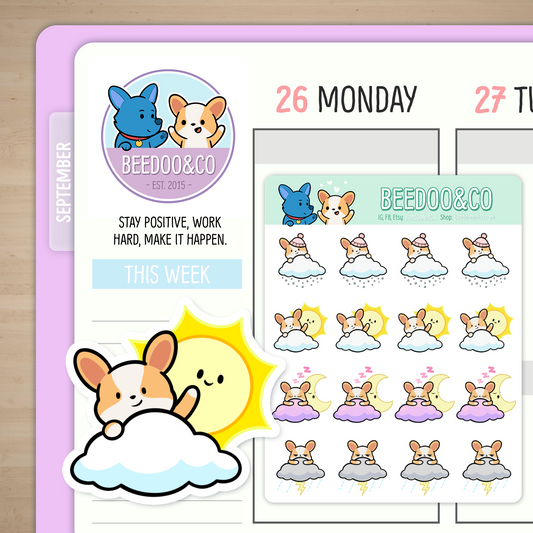 Cute Clouds Planner Stickers