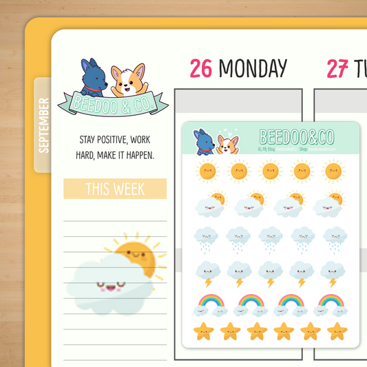 Weather Icons Planner Stickers